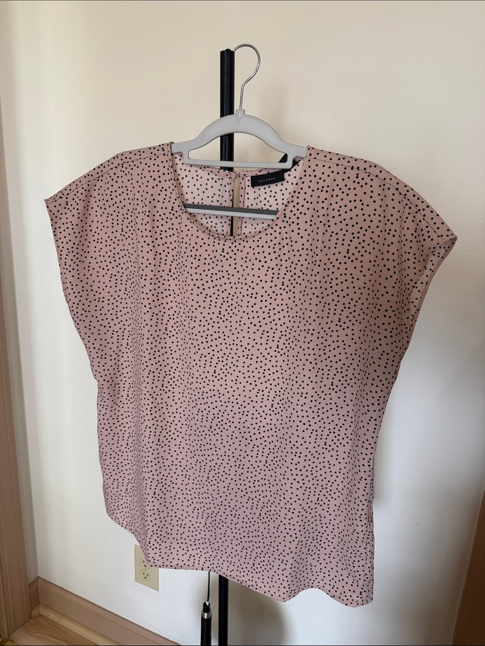 Halogen Pink Polka Dot Cap-Sleeve Blouse